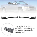 L+R paar bovenste koplampafdekstripset voor BMW 3 E46 COUPE CABRIO LCI-2