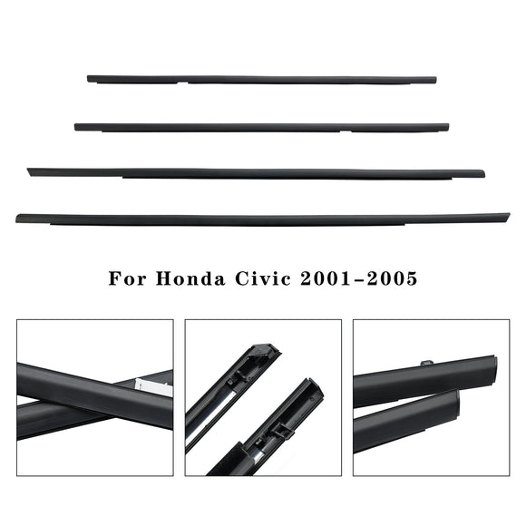 4pcs Weatherstrip Window Seal 72410S5A003 For Honda Civic 2001-2005