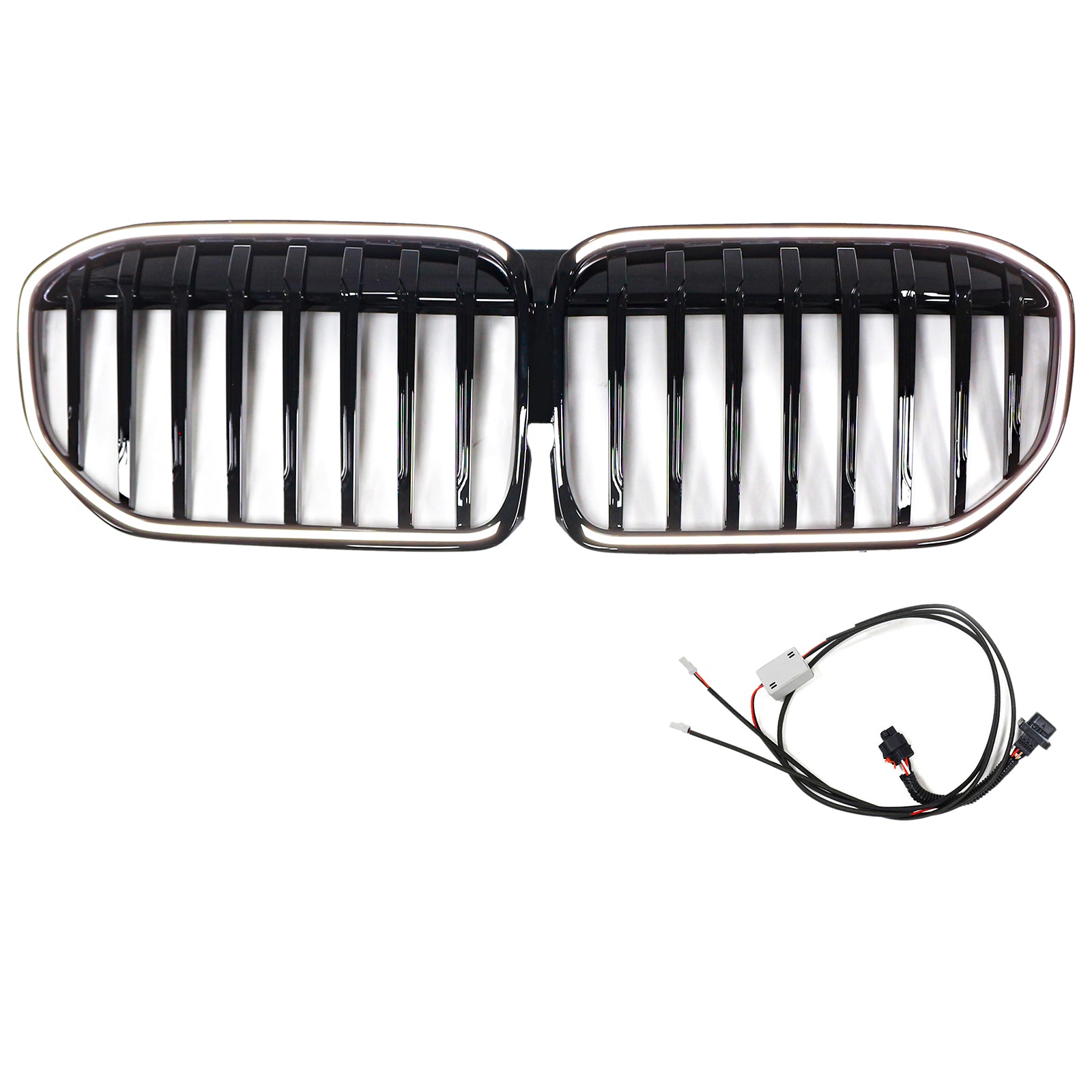 Grille de calandre avant noire brillante à lamelles simples pour BMW Série 7 G11 G12 2019-2022