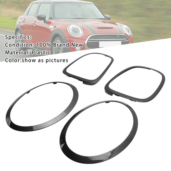 4PCS Headlight TailLight Trim Surround Bezel Ring Set For MINI F55 F56 F57