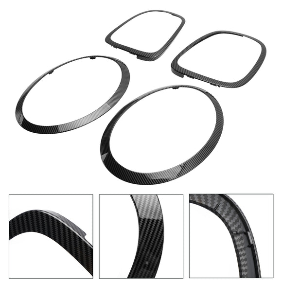 4PCS Headlight TailLight Trim Surround Bezel Ring Set For MINI F55 F56 F57