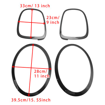 4PCS Headlight TailLight Trim Surround Bezel Ring Set For MINI F55 F56 F57 - 0