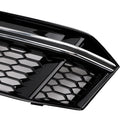 2016-2018 AUDI A4 S-Line/S4 B9 2 pezzi Griglia di copertura fendinebbia di ricambio Griglia nera cromata-5