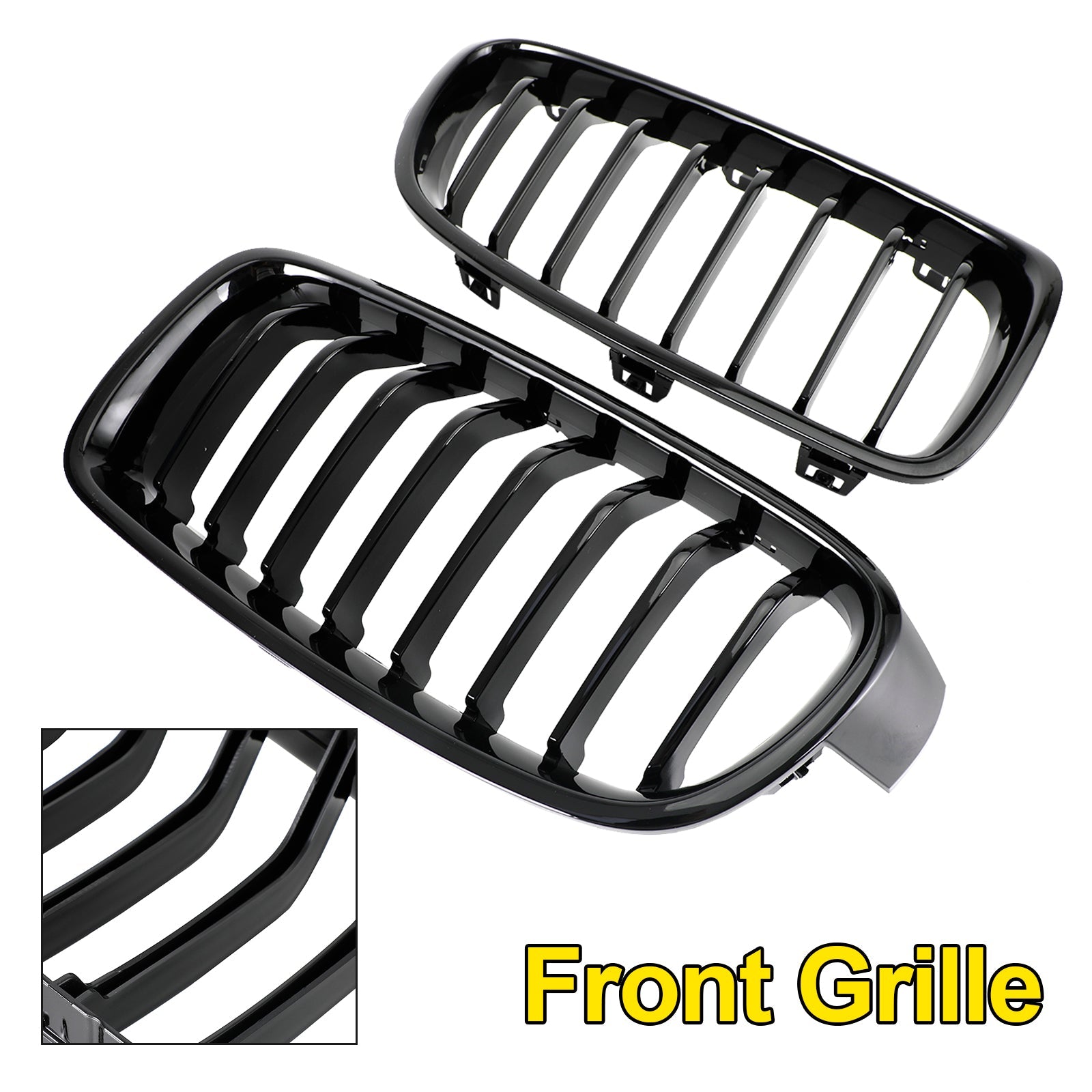 BMW 2012-2019 3 Series F30 F31 318i/320i/328i/330i/335i/340i/320d Gloss Black Grill Front Kidney Grille