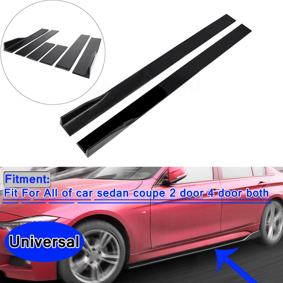 Paar Seitenschwellerverlängerungen, Splitter, glänzend schwarz, für BMW VW Golf MK5 MK6 MK7 CC Ford Mustang Focus RS ST