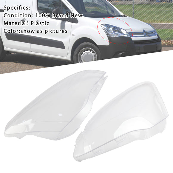 Linke + rechte Scheinwerferlinsenabdeckung für Citroen Berlingo Mk2 Van 3 Peugeot Partner Mk2 Van