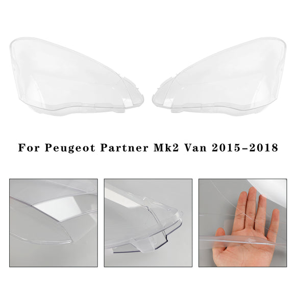 Linke + rechte Scheinwerferlinsenabdeckung für Citroen Berlingo Mk2 Van 3 Peugeot Partner Mk2 Van