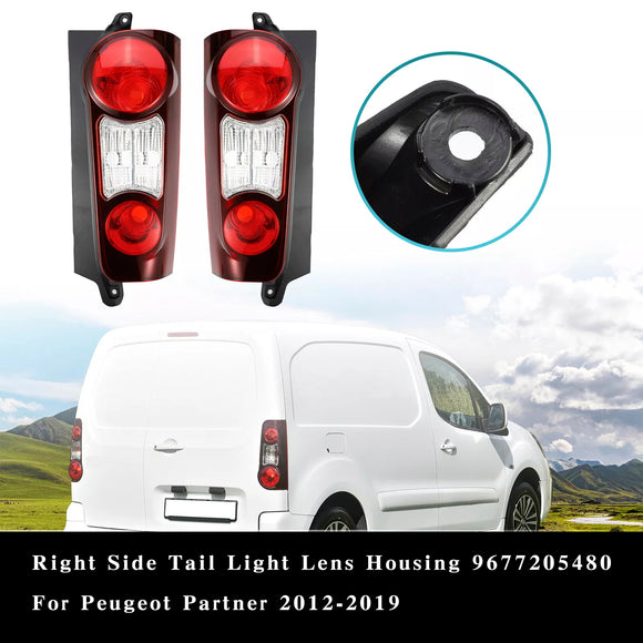 Left+Right Side Tail Light Lens Housing For Peugeot Partner 2012-2019