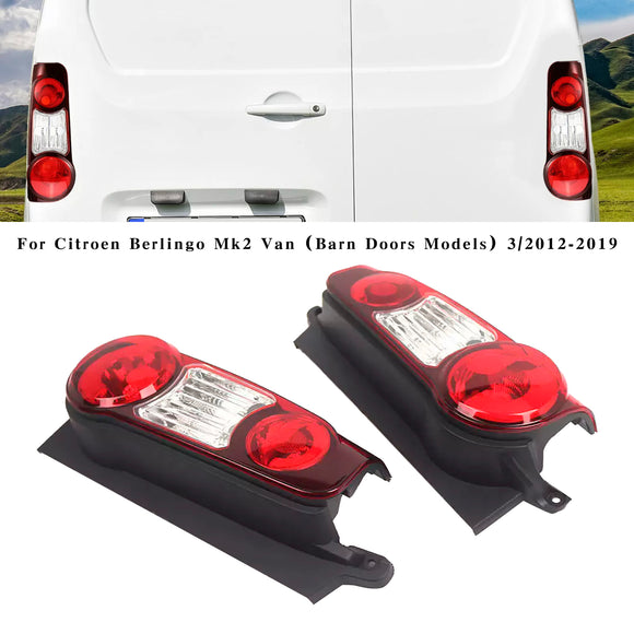 Left+Right Side Tail Light Lens Housing For Peugeot Partner 2012-2019