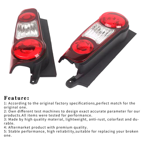 Left+Right Side Tail Light Lens Housing For Peugeot Partner 2012-2019