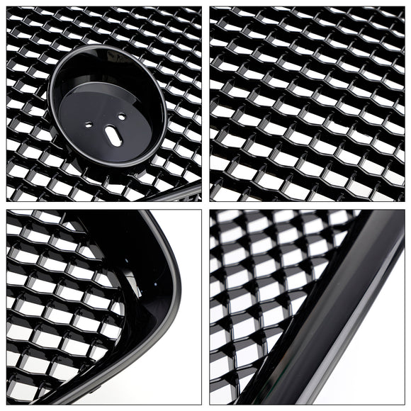 Rejilla de parachoques delantero estilo XF-R compatible con Jaguar XF 2012-2015 negro brillante