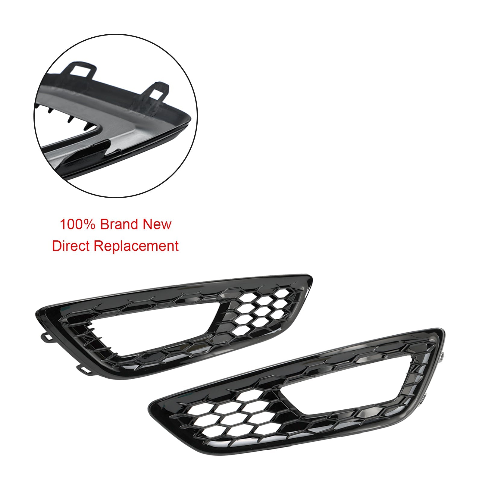 Ford 2015-2018 Focus F1EZ15266D F1EZ15266G 2PCS Front Bumper Fog Light Lamp Cover Bezel Grille