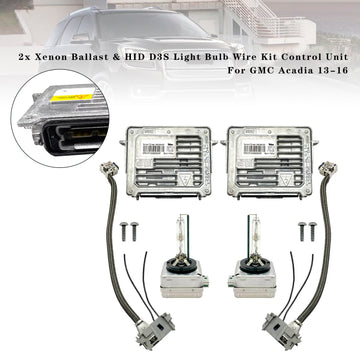 2x Xenon Ballast &amp; HID D3S Light Bulb Wire Kit Control Unit For GMC Acadia 2013-2016 - 0