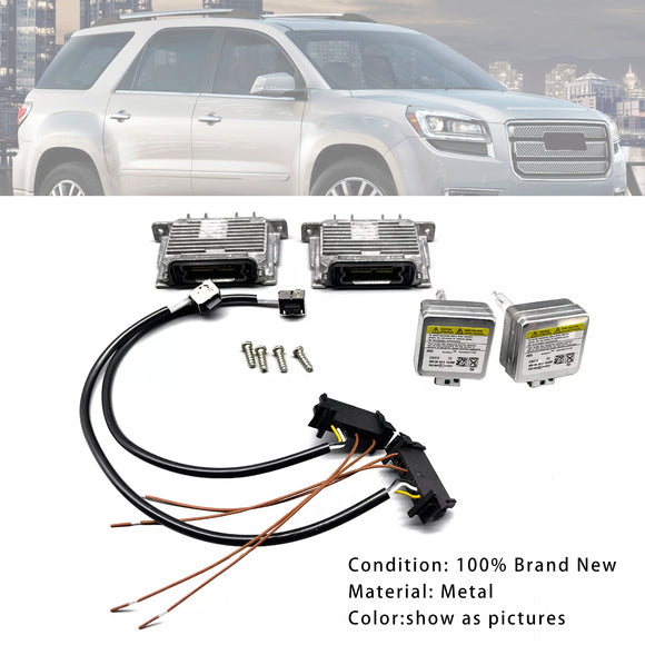 2x Xenon Ballast &amp; HID D3S Light Bulb Wire Kit Control Unit For GMC Acadia 2013-2016