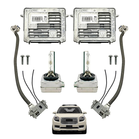 2x Xenon Ballast &amp; HID D3S Light Bulb Wire Kit Control Unit For GMC Acadia 2013-2016