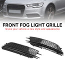 Audi 2012-2015 A6 C7 2PCS Front Fog Light Cover Bezel Black Grille-4