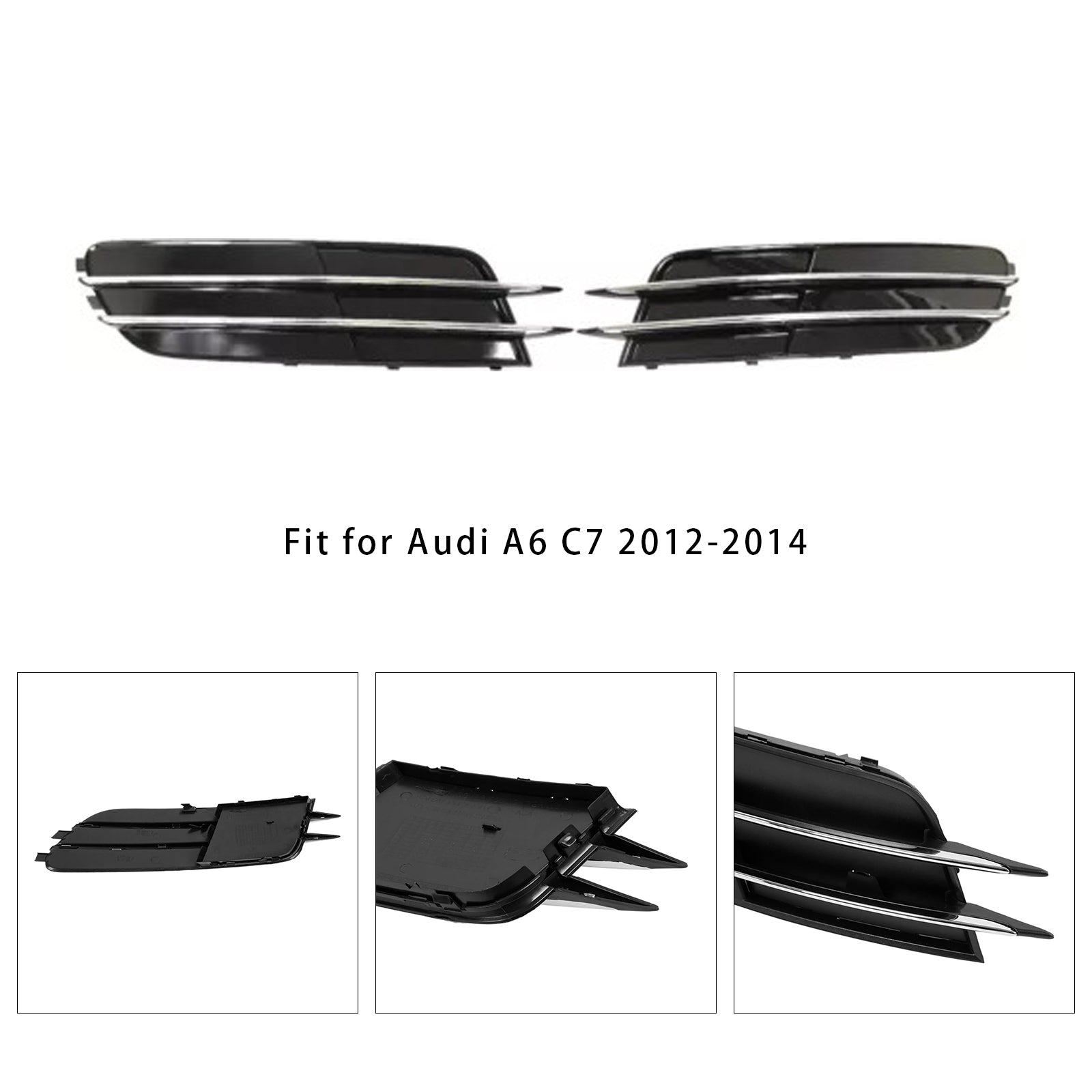 1 Paar vordere Stoßfänger Nebel-Lichtgrillabdeckung für Audi A6 C7 2012-2014
