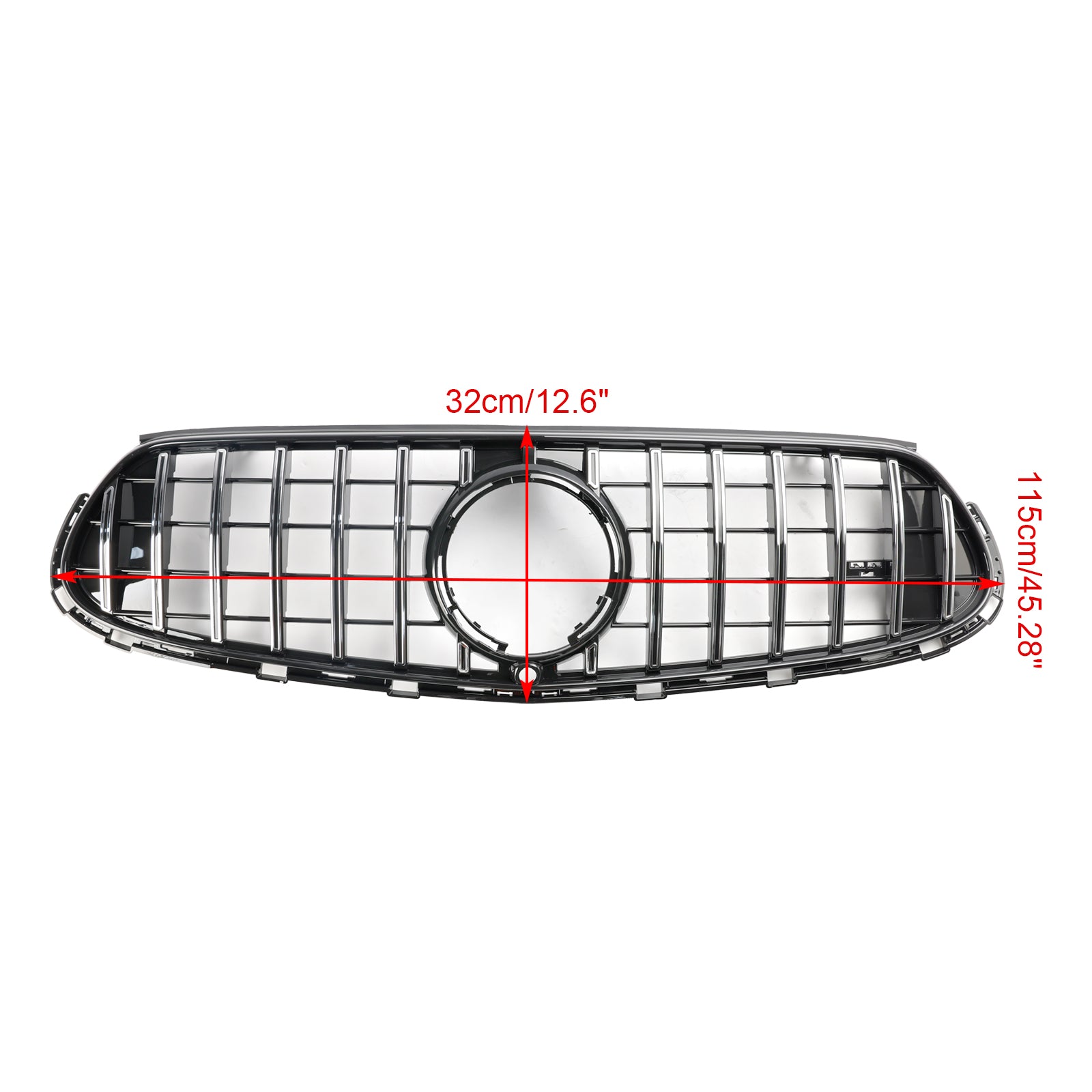 Grille de pare-chocs avant chromée de style GTR pour Mercedes Benz Classe GLC X254 AMG-Line GLC220/300/400/43 2022-2024