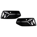 2PCS Front Bumper Fog Light Cover Grille Grill Fit Audi A6 C8 2018-2024 Standard-1