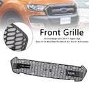 Matte Black Front Bumper Grill Grille Fit Ford Ranger 2015-2019 T7 W/LED-4