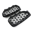 2015-2017 BMW Serie 1 F20/F21 116d/118d/120d/118i/125i Parrilla frontal tipo riñón Meteor Black Grille-4