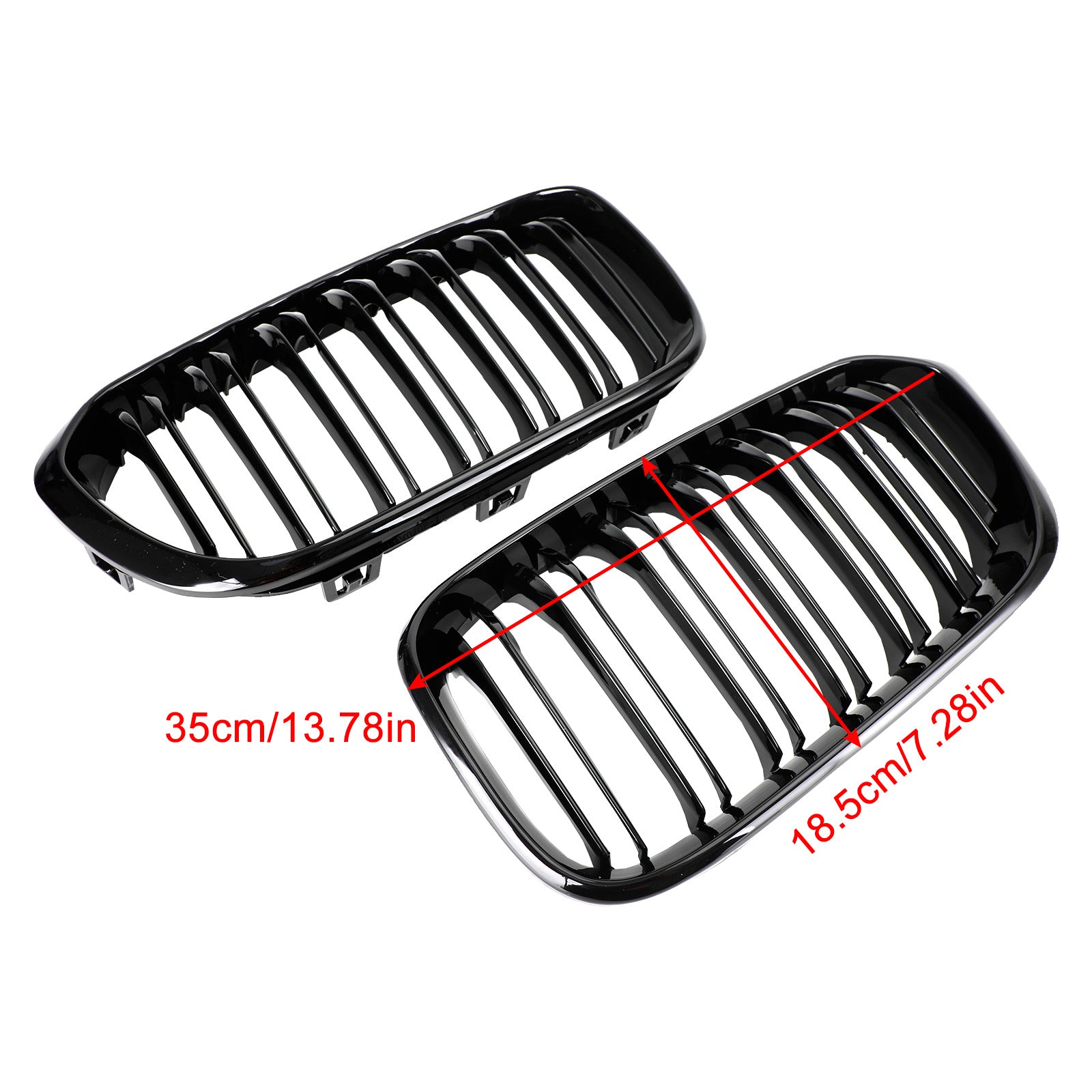 2015-2017 BMW 1 Series F20/F21 116d/118d/120d/118i/125i Front Kidney Grill Gloss Black Grille