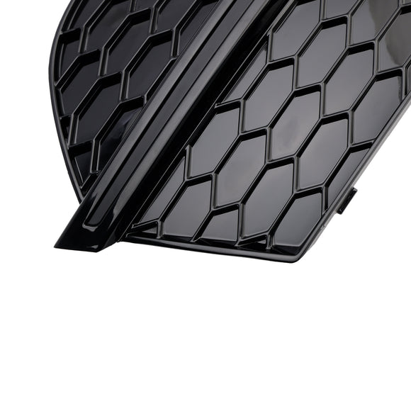 Cubiertas de luz antiniebla delantera estilo panal RSQ3 para Audi Q3 2013-2015 negro brillante