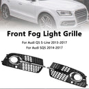 2013-2017 Audi Q5 S-Line SQ5 Grille de phare antibrouillard pour pare-chocs avant Grille chromée noire-7