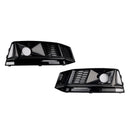 2PCS Black Front Bumper Foglight Grille Grill Fit Audi A4 B9 S4 2016-2019-10