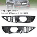 Audi Q7 Sline 2010-2015 2 STUKS Voorbumper Mistlamp Grill Onderste Grille Cover Zwart-4