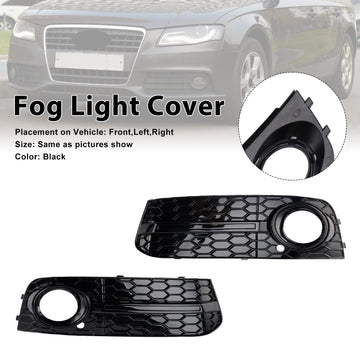 2PCS Front Honeycomb Fog Light Grill 8KD807681 Fit Audi A4 B8 2009-2012