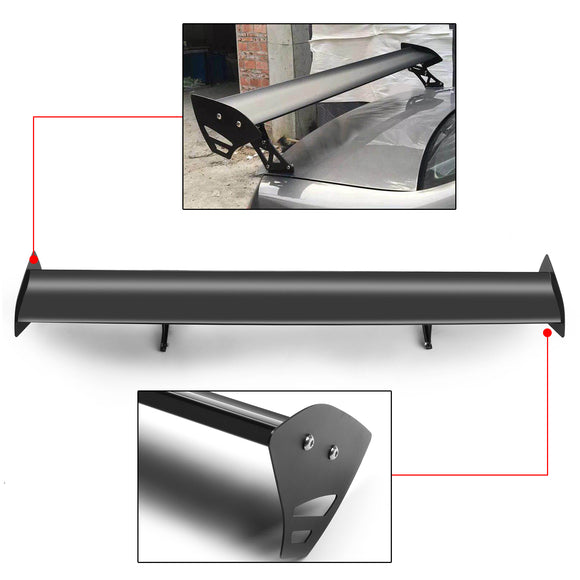 Universal Adjustable Lightweight GT Aluminum Rear Trunk Wing Black Racing Spoiler 53" / 135 cm