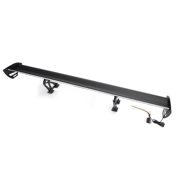 Universal Sedan Adjustable Aluminum Rear Trunk Wing Racing Spoiler W/ LED Light