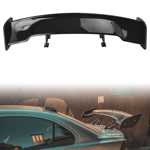 57" Aileron de coffre universel style GT Racing 145 cm, noir brillant, pour un appui aérodynamique optimal.