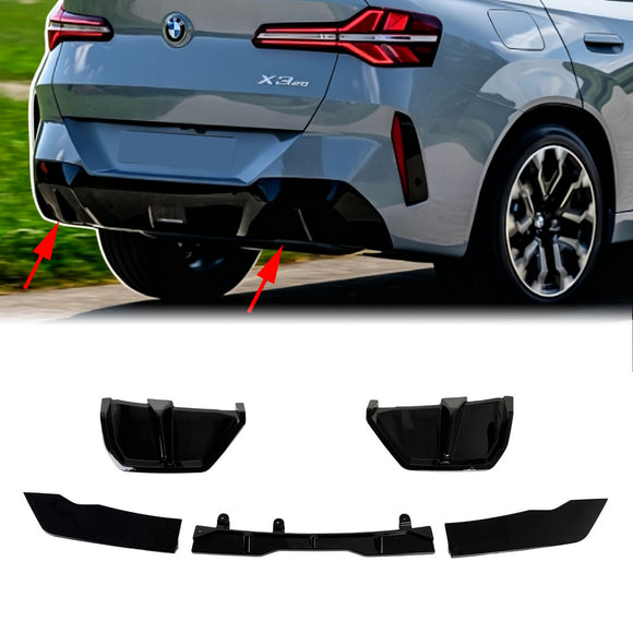 2025-2026 BMW X3 G45 M-Sport Gloss Black Rear Bumper Diffuser Lip