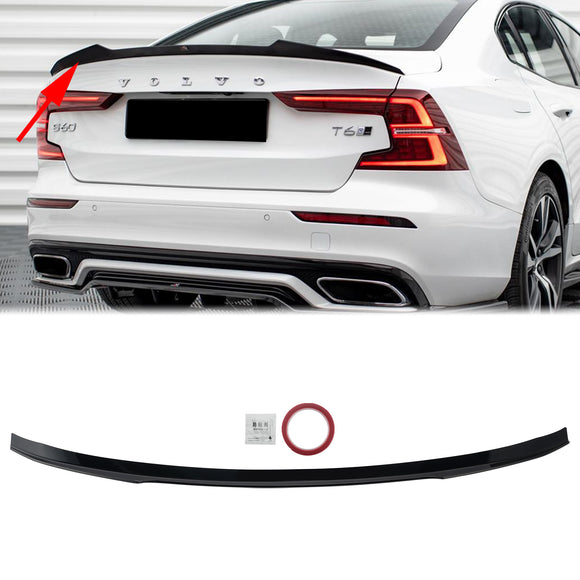 2019-2024 Volvo S60 Sedan Gloss Black Rear Boot Spoiler V Style Highkick