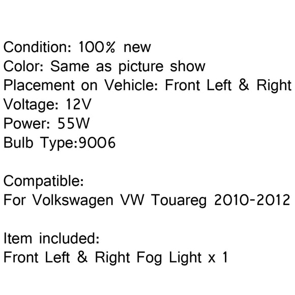 Linksvoor & Rechterzijde LED-lamp mistlamp voor Volkswagen VW Touareg 2010-2012