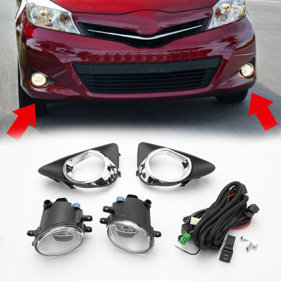 Pair Fog Light W/Switch Wiring Cover Kit For 2012 2013 2014 Toyota Yaris Hatch Generic