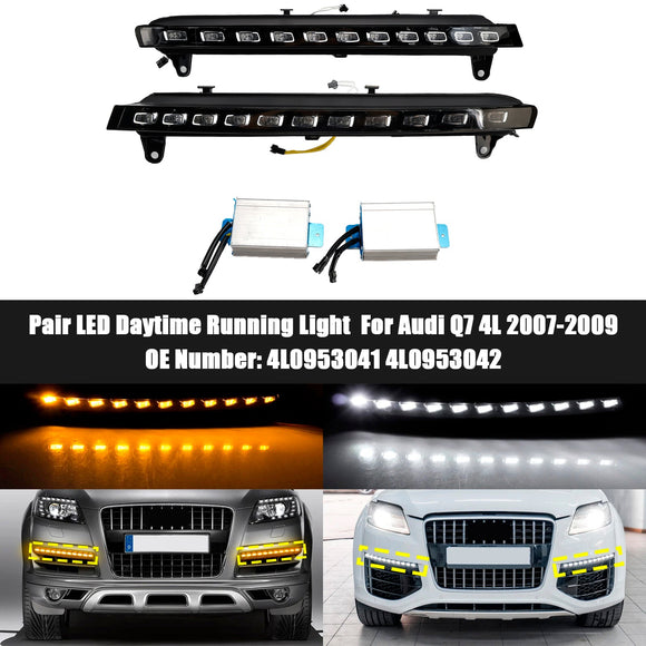 Paire de feux de jour LED 4L0953041 4L0953042 pour Audi Q7 4L 2007-2009