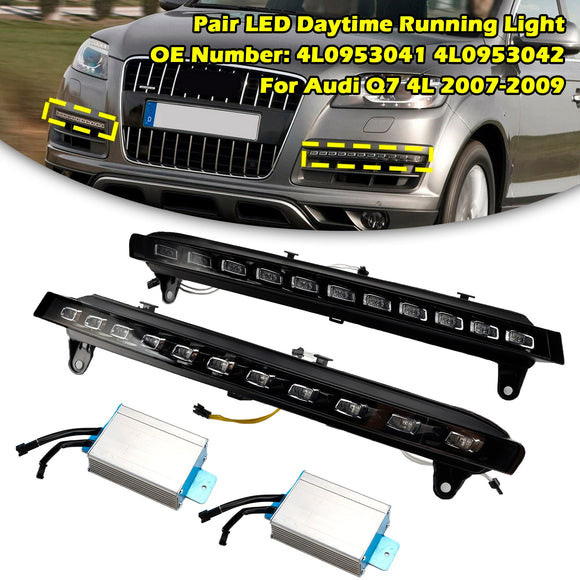 Paire de feux de jour LED 4L0953041 4L0953042 pour Audi Q7 4L 2007-2009