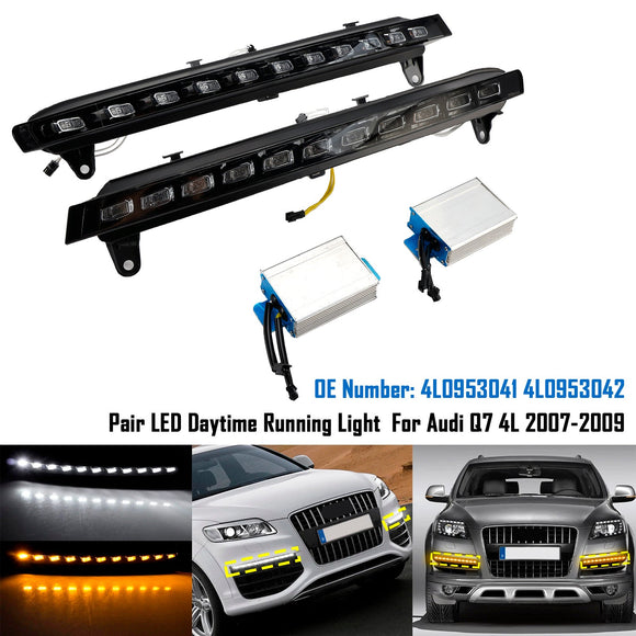 Paire de feux de jour LED 4L0953041 4L0953042 pour Audi Q7 4L 2007-2009