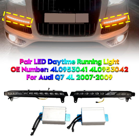 Paire de feux de jour LED 4L0953041 4L0953042 pour Audi Q7 4L 2007-2009