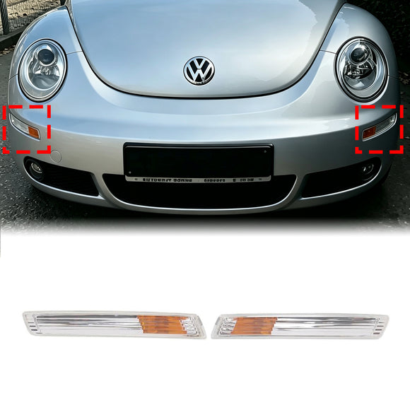 2006–2010 Volkswagen Beetle Paar Frontstoßstangen-Blinkerleuchte ohne Glühbirnen 1C0953041R 1C0953041Q