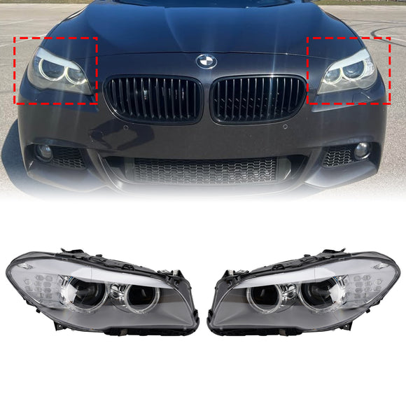 2010-2013 BMW 5 Series Saloon / Estate W/O AFS Xenon LED DRL Left+Right Headlight 63117271909 63117271910