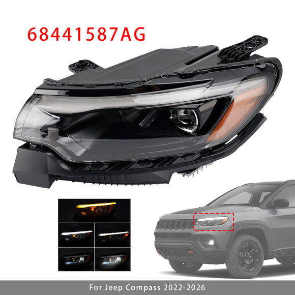 Vasen+oikea led-ajovalokokoonpano 68441587AG 68441586AG Jeep Compass 2022-2026
