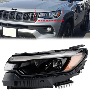 2022–2026 Jeep Compass, linke LED-Scheinwerfer-Baugruppe, Fahrerseite, mit LED-Glühbirne, 68441587AG