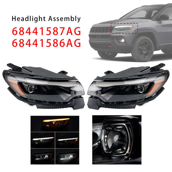 2022–2026 Jeep Compass, linke LED-Scheinwerferbaugruppe 68441587AG