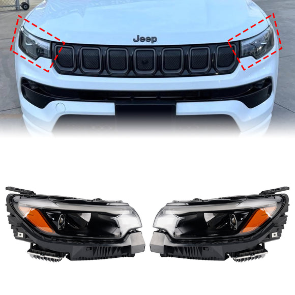 2022-2026 Jeep Compass Ensemble de phare LED gauche + droite 68441587AG 68441586AG