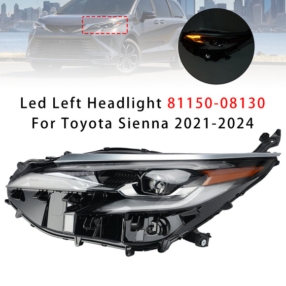 2021-2024 Toyota Sienna conduziu farol esquerdo + direito 81150-08130 81110-08130
