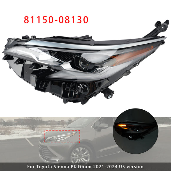 2021-2024 Toyota Sienna conduziu farol esquerdo + direito 81150-08130 81110-08130